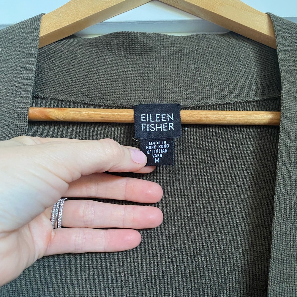 Eileen Fisher Olive Cape Jacket Size Medium - Picture 4 of 5